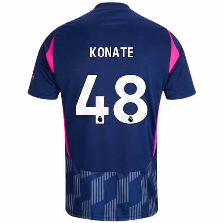 Kandiny Gyermek Ateef Konaté #48 Királykék Rózsaszín Idegenbeli Jersey 2024/25 Mez Póló Ing