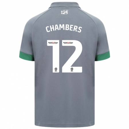 Kandiny Gyermek Calum Chambers #12 Sötétszürke Idegenbeli Jersey 2024/25 Mez Póló Ing