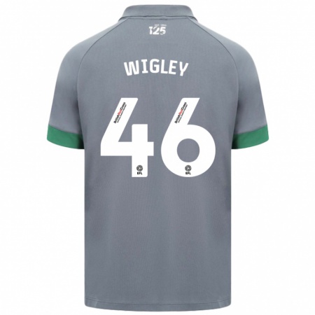 Kandiny Gyermek Morgan Wigley #46 Sötétszürke Idegenbeli Jersey 2024/25 Mez Póló Ing