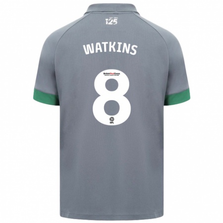 Kandiny Gyermek Seren Watkins #8 Sötétszürke Idegenbeli Jersey 2024/25 Mez Póló Ing