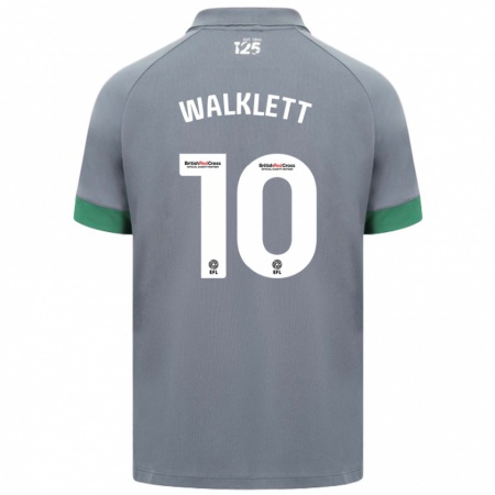 Kandiny Gyermek Kerry Walklett #10 Sötétszürke Idegenbeli Jersey 2024/25 Mez Póló Ing