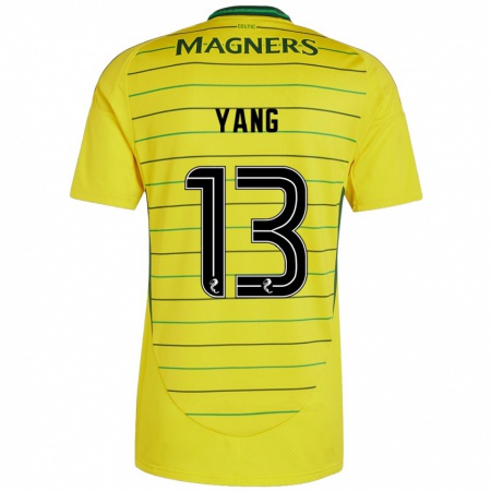 Kandiny Gyermek Hyun-Jun Yang #13 Sárga Idegenbeli Jersey 2024/25 Mez Póló Ing