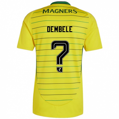 Kandiny Gyermek Hassan Dembele #0 Sárga Idegenbeli Jersey 2024/25 Mez Póló Ing