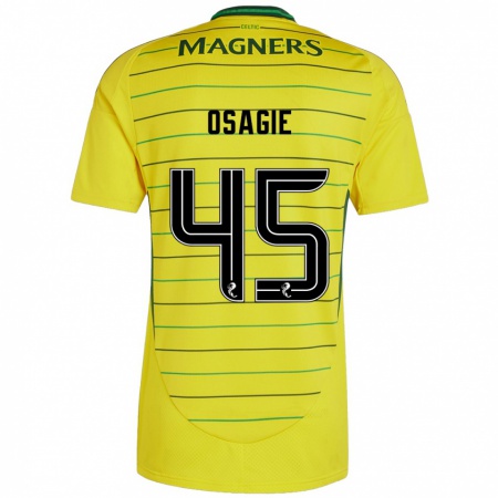 Kandiny Gyermek Justin Osagie #45 Sárga Idegenbeli Jersey 2024/25 Mez Póló Ing