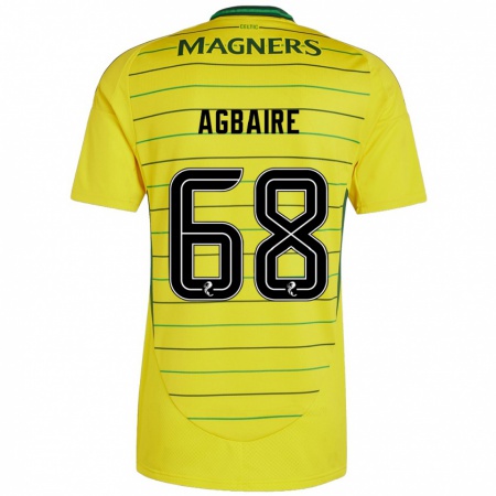 Kandiny Gyermek Lenny Agbaire #68 Sárga Idegenbeli Jersey 2024/25 Mez Póló Ing