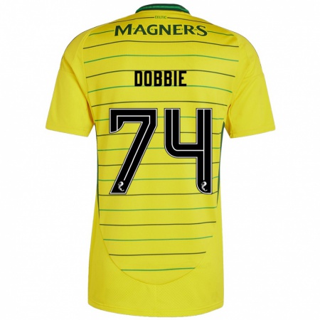 Kandiny Gyermek Lewis Dobbie #74 Sárga Idegenbeli Jersey 2024/25 Mez Póló Ing