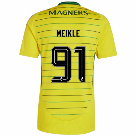 Kandiny Gyermek Jamie Meikle #91 Sárga Idegenbeli Jersey 2024/25 Mez Póló Ing