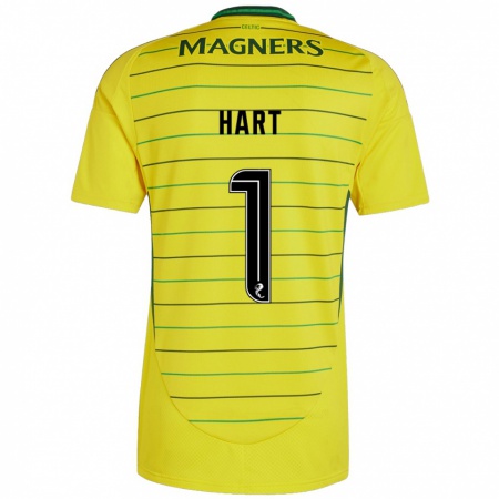 Kandiny Gyermek Joe Hart #1 Sárga Idegenbeli Jersey 2024/25 Mez Póló Ing