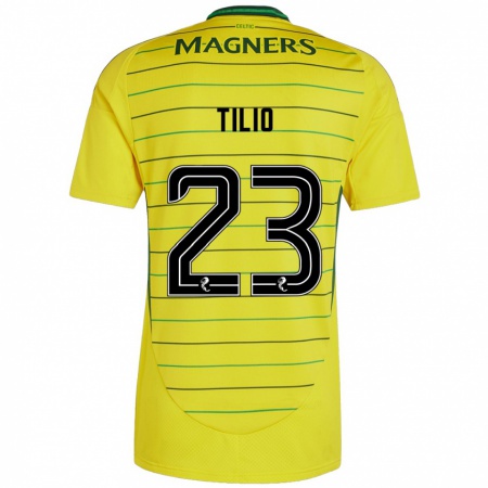 Kandiny Gyermek Marco Tilio #23 Sárga Idegenbeli Jersey 2024/25 Mez Póló Ing