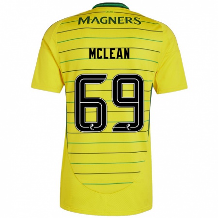 Kandiny Gyermek Kai Mclean #69 Sárga Idegenbeli Jersey 2024/25 Mez Póló Ing