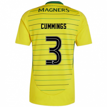 Kandiny Gyermek Sydney Cummings #3 Sárga Idegenbeli Jersey 2024/25 Mez Póló Ing