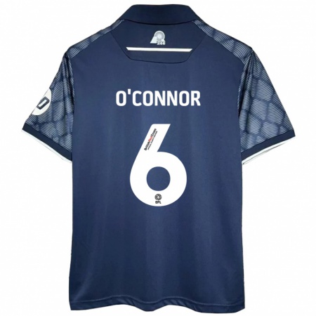 Kandiny Gyermek Thomas O'connor #6 Fekete Idegenbeli Jersey 2024/25 Mez Póló Ing