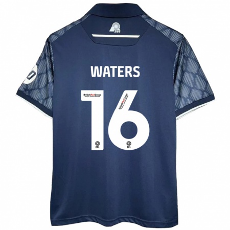 Kandiny Gyermek Billy Waters #16 Fekete Idegenbeli Jersey 2024/25 Mez Póló Ing