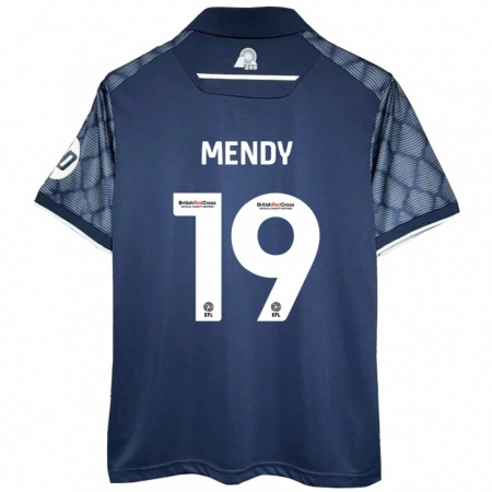 Kandiny Gyermek Jacob Mendy #19 Fekete Idegenbeli Jersey 2024/25 Mez Póló Ing