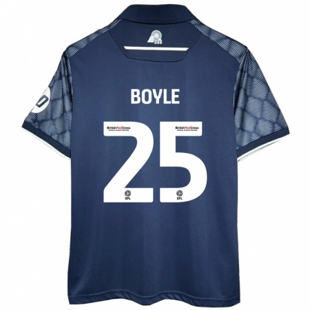 Kandiny Gyermek Will Boyle #25 Fekete Idegenbeli Jersey 2024/25 Mez Póló Ing