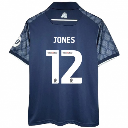 Kandiny Gyermek Carra Jones #12 Fekete Idegenbeli Jersey 2024/25 Mez Póló Ing