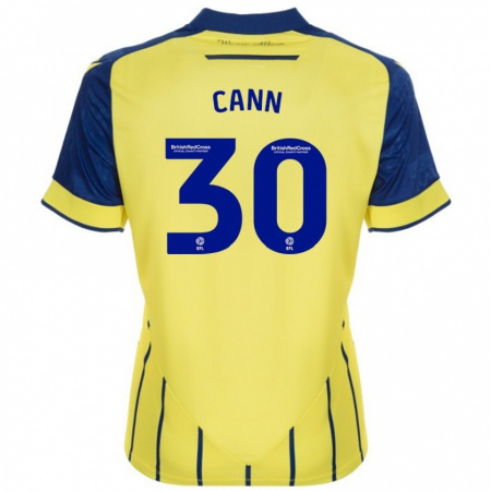 Kandiny Gyermek Ted Cann #30 Sárga Kék Idegenbeli Jersey 2024/25 Mez Póló Ing