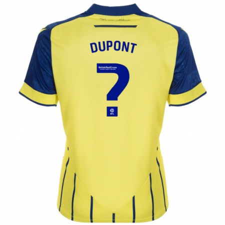 Kandiny Gyermek Noah Dupont #0 Sárga Kék Idegenbeli Jersey 2024/25 Mez Póló Ing