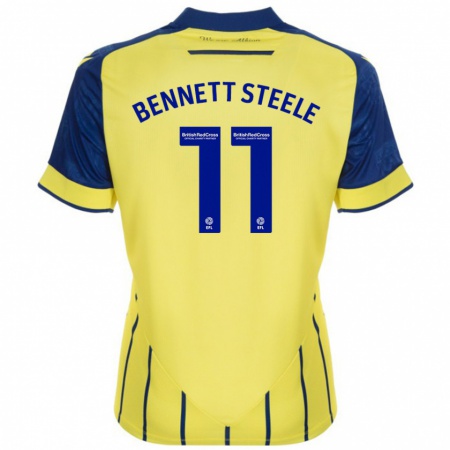 Kandiny Gyermek Lizzie Bennett-Steele #11 Sárga Kék Idegenbeli Jersey 2024/25 Mez Póló Ing