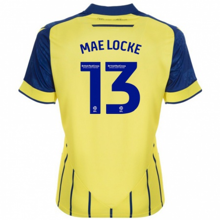 Kandiny Gyermek Ellie Mae Locke #13 Sárga Kék Idegenbeli Jersey 2024/25 Mez Póló Ing