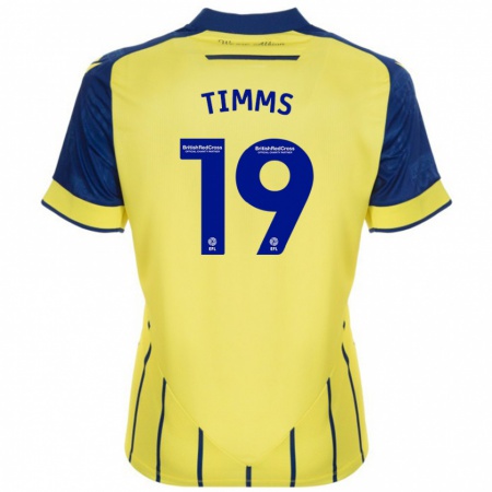 Kandiny Gyermek Maria Timms #19 Sárga Kék Idegenbeli Jersey 2024/25 Mez Póló Ing