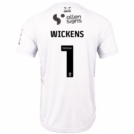 Kandiny Gyermek George Wickens #1 Piros Fehér Idegenbeli Jersey 2024/25 Mez Póló Ing