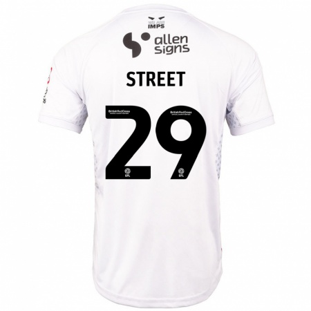 Kandiny Gyermek Robert Street #29 Piros Fehér Idegenbeli Jersey 2024/25 Mez Póló Ing