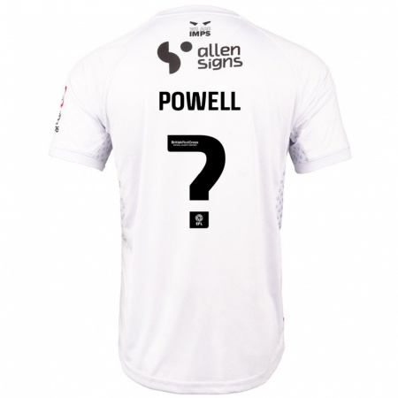 Kandiny Gyermek Darryl Powell #0 Piros Fehér Idegenbeli Jersey 2024/25 Mez Póló Ing