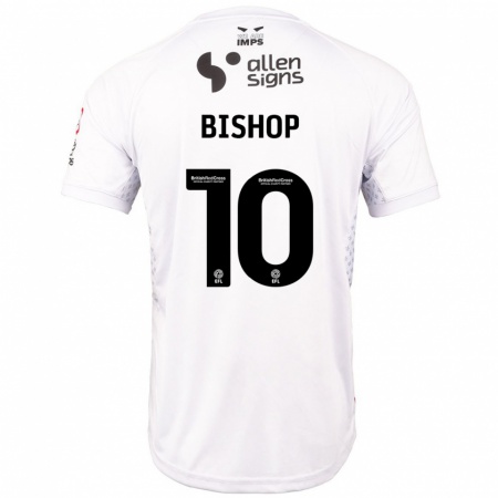 Kandiny Gyermek Teddy Bishop #10 Piros Fehér Idegenbeli Jersey 2024/25 Mez Póló Ing