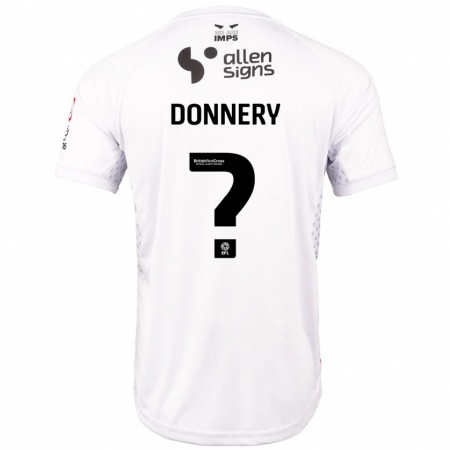 Kandiny Gyermek Julian Donnery #0 Piros Fehér Idegenbeli Jersey 2024/25 Mez Póló Ing