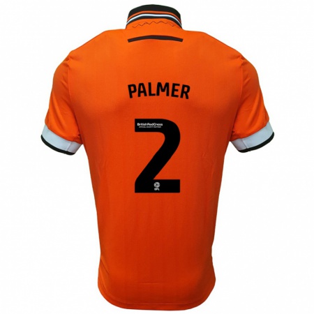 Kandiny Gyermek Liam Palmer #2 Narancssárga Fehér Idegenbeli Jersey 2024/25 Mez Póló Ing