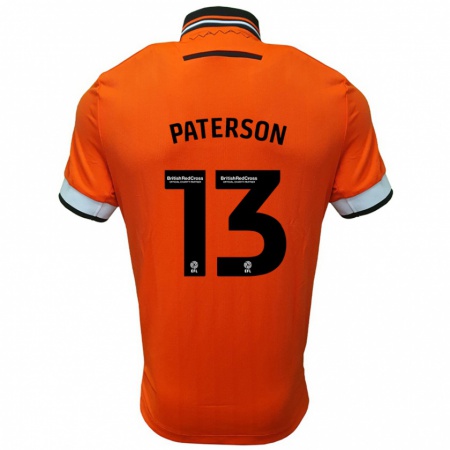 Kandiny Gyermek Callum Paterson #13 Narancssárga Fehér Idegenbeli Jersey 2024/25 Mez Póló Ing