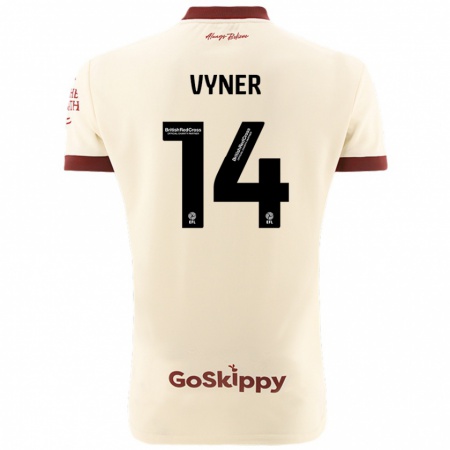 Kandiny Gyermek Zak Vyner #14 Krém Fehér Idegenbeli Jersey 2024/25 Mez Póló Ing