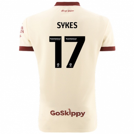 Kandiny Gyermek Mark Sykes #17 Krém Fehér Idegenbeli Jersey 2024/25 Mez Póló Ing