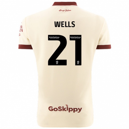 Kandiny Gyermek Nahki Wells #21 Krém Fehér Idegenbeli Jersey 2024/25 Mez Póló Ing