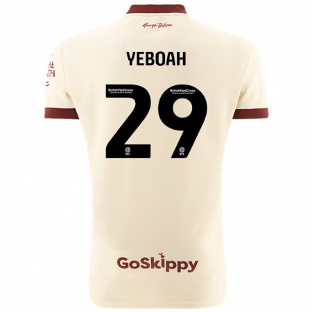 Kandiny Gyermek Ephraim Yeboah #29 Krém Fehér Idegenbeli Jersey 2024/25 Mez Póló Ing