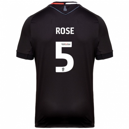 Kandiny Gyermek Michael Rose #5 Fekete Idegenbeli Jersey 2024/25 Mez Póló Ing