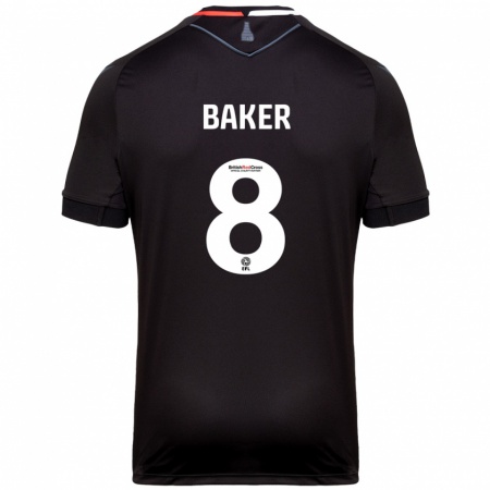 Kandiny Gyermek Lewis Baker #8 Fekete Idegenbeli Jersey 2024/25 Mez Póló Ing