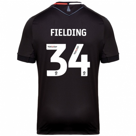 Kandiny Gyermek Frank Fielding #34 Fekete Idegenbeli Jersey 2024/25 Mez Póló Ing