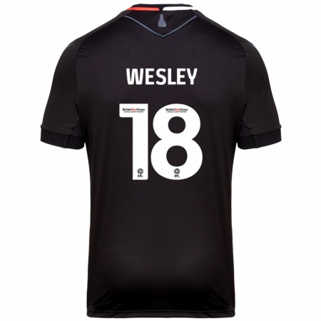 Kandiny Gyermek Wesley Moraes #18 Fekete Idegenbeli Jersey 2024/25 Mez Póló Ing