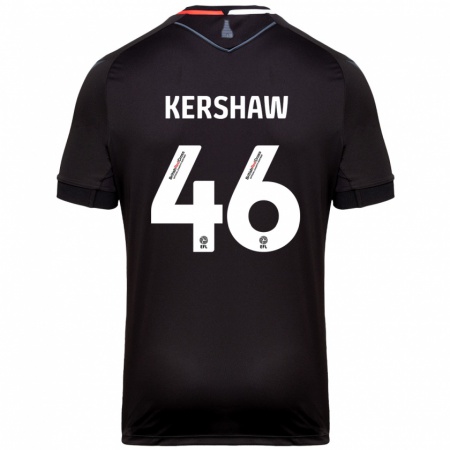 Kandiny Gyermek Ben Kershaw #46 Fekete Idegenbeli Jersey 2024/25 Mez Póló Ing