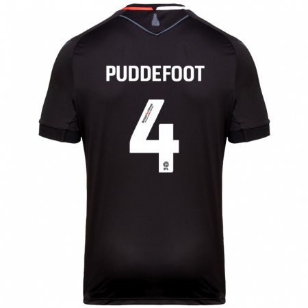 Kandiny Gyermek Danielle Puddefoot #4 Fekete Idegenbeli Jersey 2024/25 Mez Póló Ing