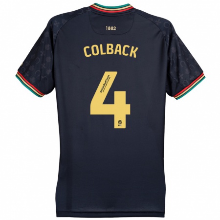 Kandiny Gyermek Jack Colback #4 Sötét Sötétkék Idegenbeli Jersey 2024/25 Mez Póló Ing