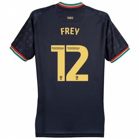 Kandiny Gyermek Michael Frey #12 Sötét Sötétkék Idegenbeli Jersey 2024/25 Mez Póló Ing