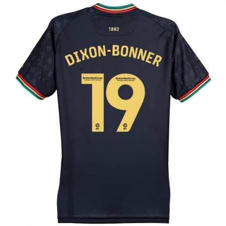 Kandiny Gyermek Elijah Dixon-Bonner #19 Sötét Sötétkék Idegenbeli Jersey 2024/25 Mez Póló Ing