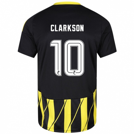 Kandiny Gyermek Leighton Clarkson #10 Fekete Sárga Idegenbeli Jersey 2024/25 Mez Póló Ing