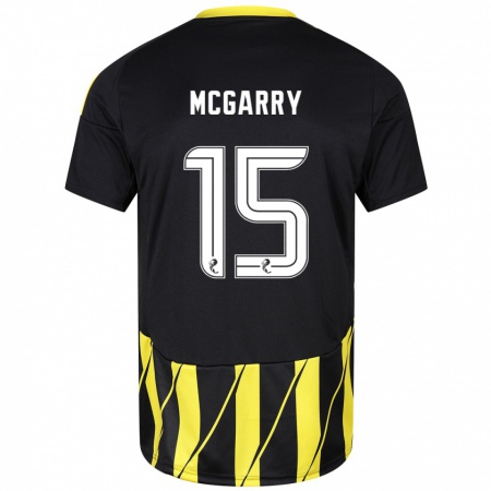 Kandiny Gyermek James Mcgarry #15 Fekete Sárga Idegenbeli Jersey 2024/25 Mez Póló Ing