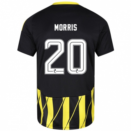 Kandiny Gyermek Shayden Morris #20 Fekete Sárga Idegenbeli Jersey 2024/25 Mez Póló Ing