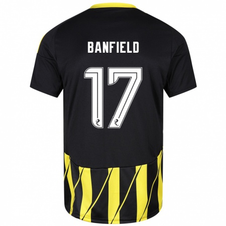 Kandiny Gyermek Keeley Banfield #17 Fekete Sárga Idegenbeli Jersey 2024/25 Mez Póló Ing