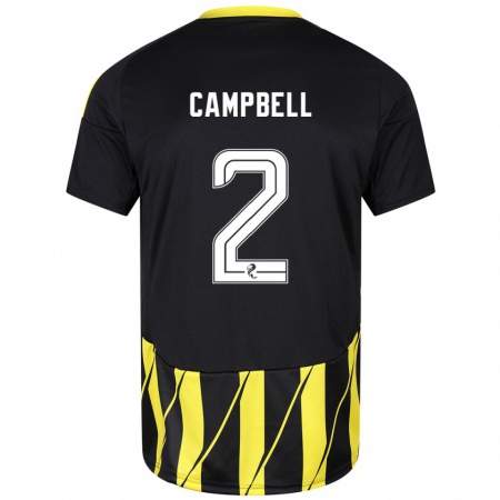 Kandiny Gyermek Loren Campbell #2 Fekete Sárga Idegenbeli Jersey 2024/25 Mez Póló Ing